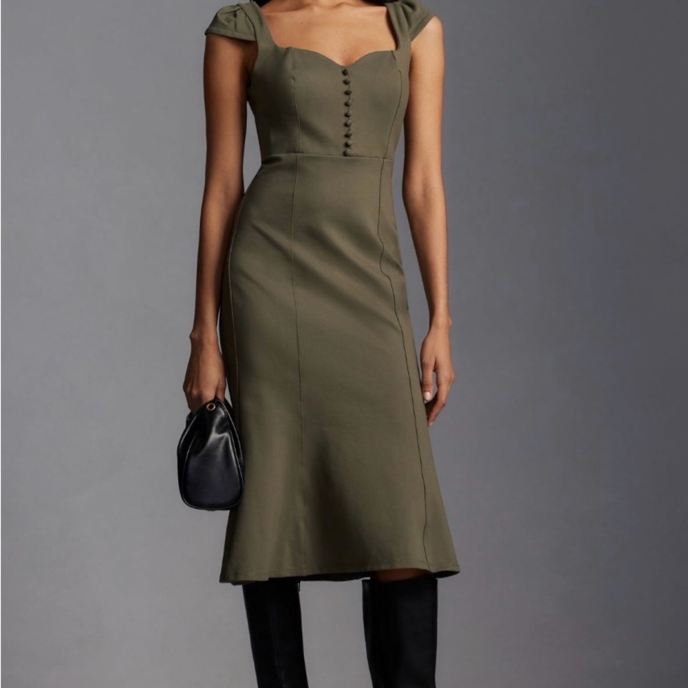 Anthropologie Olive Midi Dress